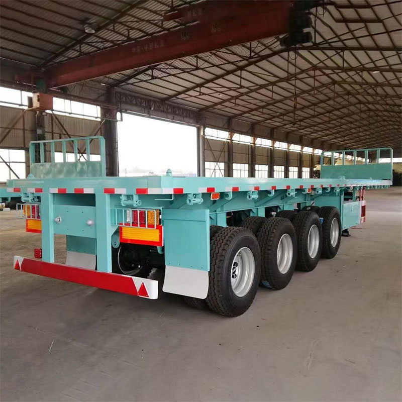 BPW 13T axle सह 40ft 4 एक्सल फ्लॅटबेड सेमी ट्रेलर